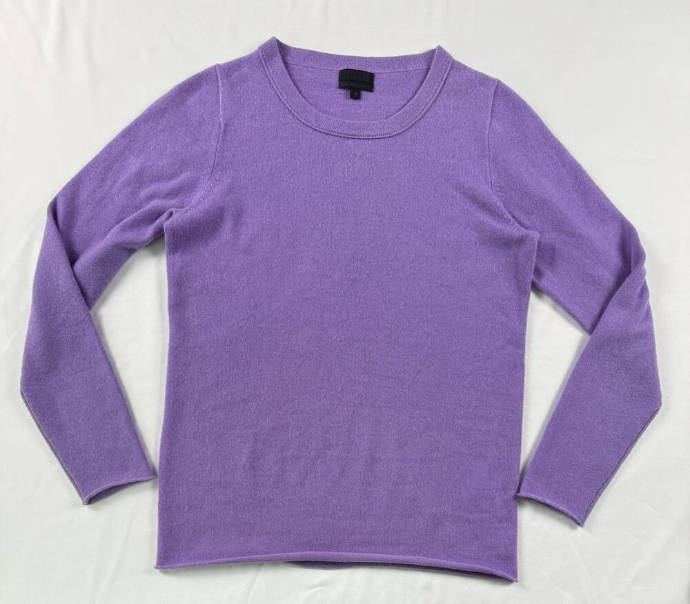J.Crew Collection 100% Cashmere Sweater M Purple Violet Crewneck Quiet Luxury